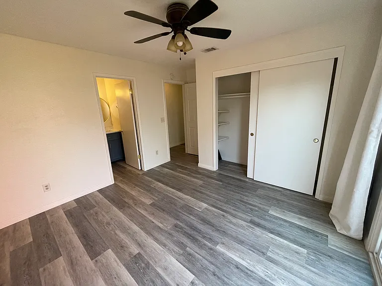 Primary bedroom with bath. Large enough for a king size bed.