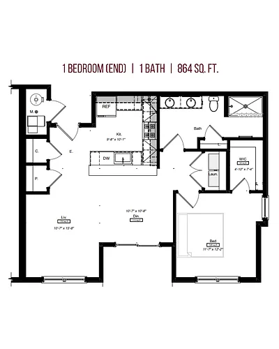 Floor plan 1 Bedroom