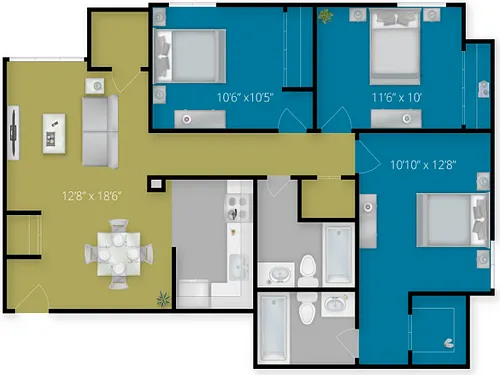 Floor plan 3 Bedroom