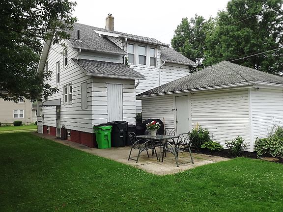 Patio in backyard