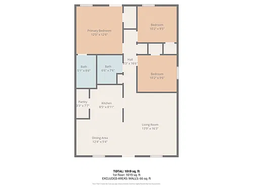 Floor plan 3 Bedroom Flat