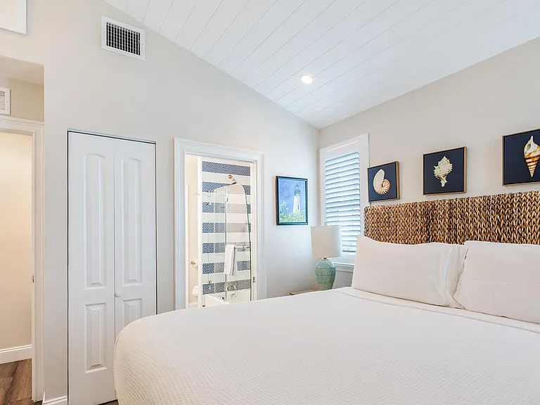 King bedroom attached shared bathroom