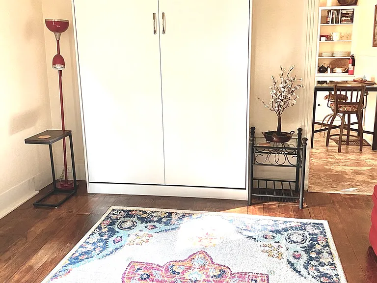 Queen Murphy Bed in the Living Room.