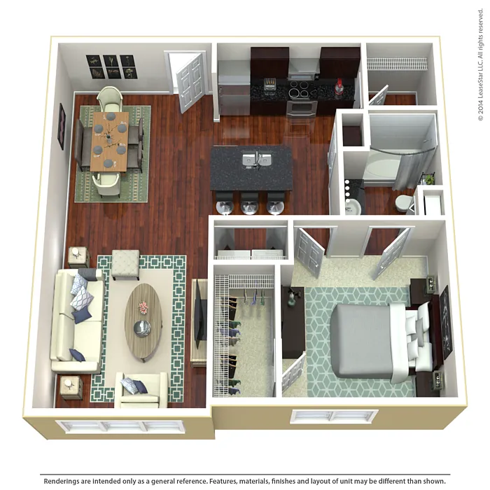 Floor plan 1 Bedroom 1 Bath Deluxe SR