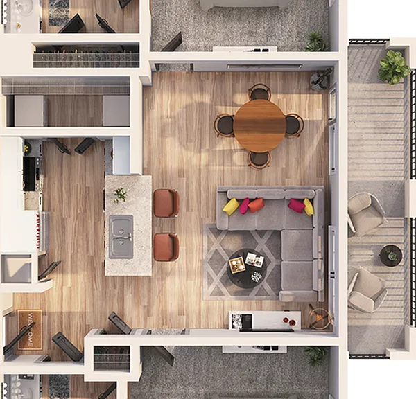 The Roosevelt Arlington Commons- B2A Floorplan The Roosevelt Arlington Commons- B2A Floorplan