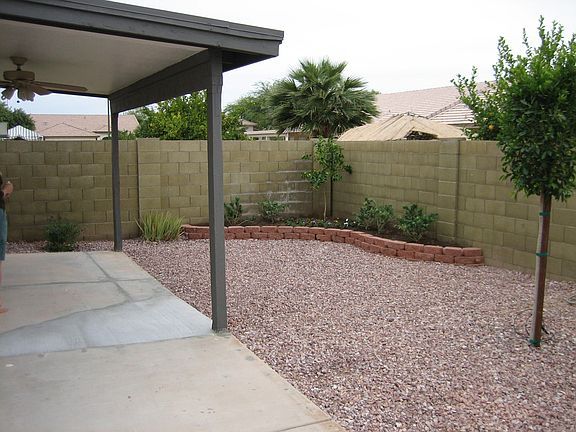 Newly landcaped backyard