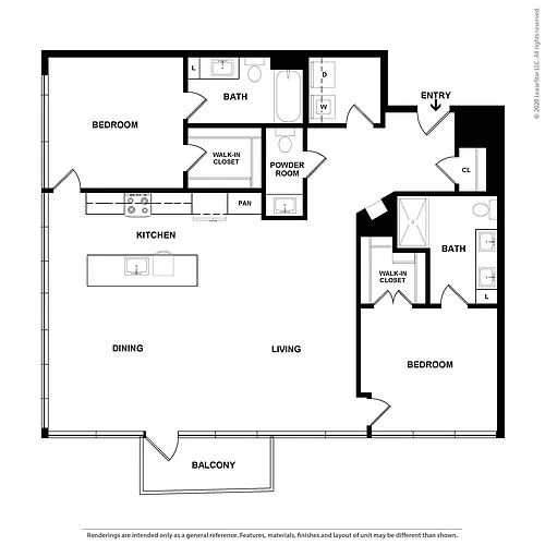 Floor plan 2 Bed/2 Bath-The Gail PH