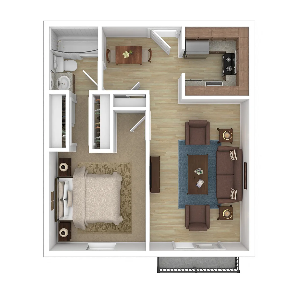 Floor plan Broadway 1 Bedroom