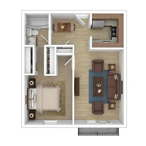 Floor plan Broadway 1 Bedroom