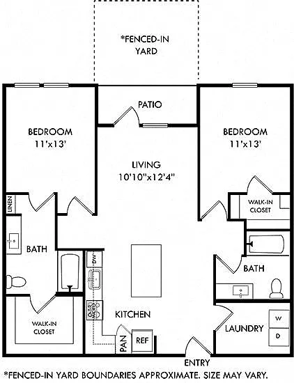 Floor plan Hickory with Fenced-in Yard