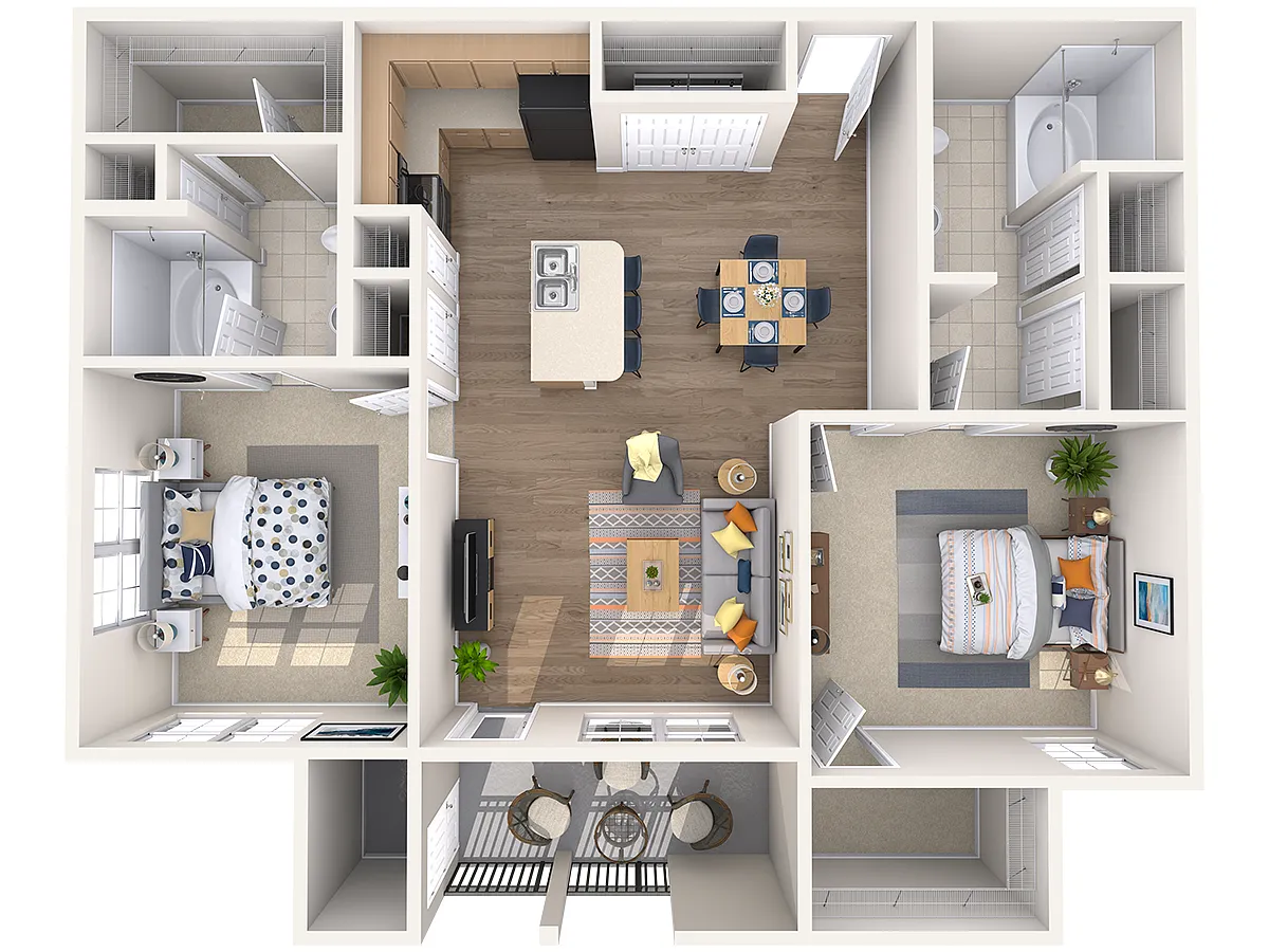 Floor plan B1 2 Bed 2 Bath