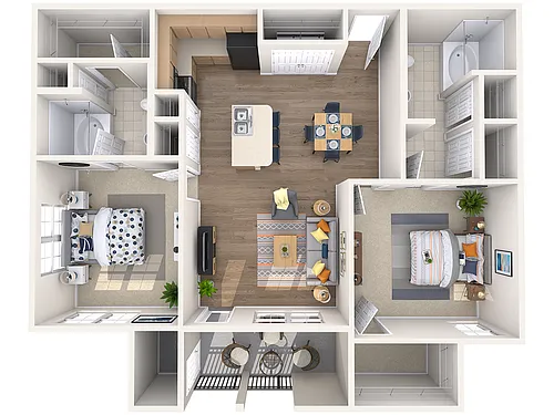 Floor plan B1 2 Bed 2 Bath
