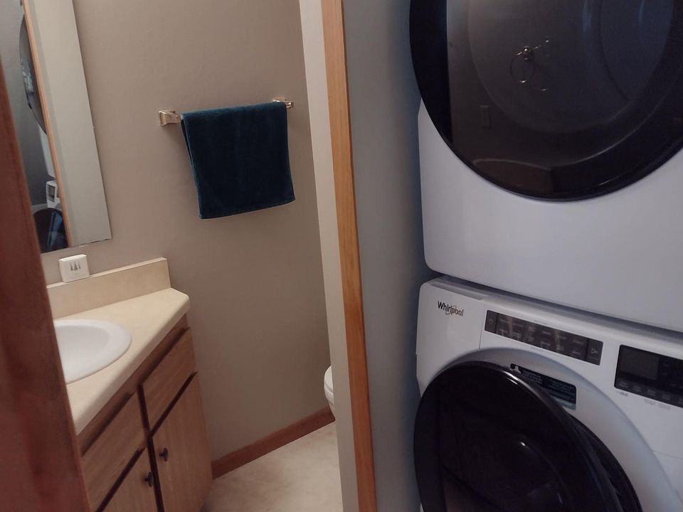 Half bathroom and laundry on main level