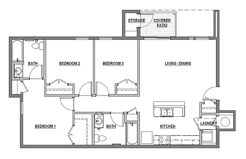 Floor plan Three Bedroom