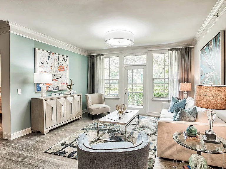 Large windows provide plenty of natural light