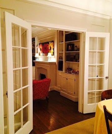 French doors from dining room