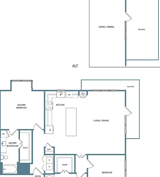 Two Bedroom (B5) Floorplan Diagram