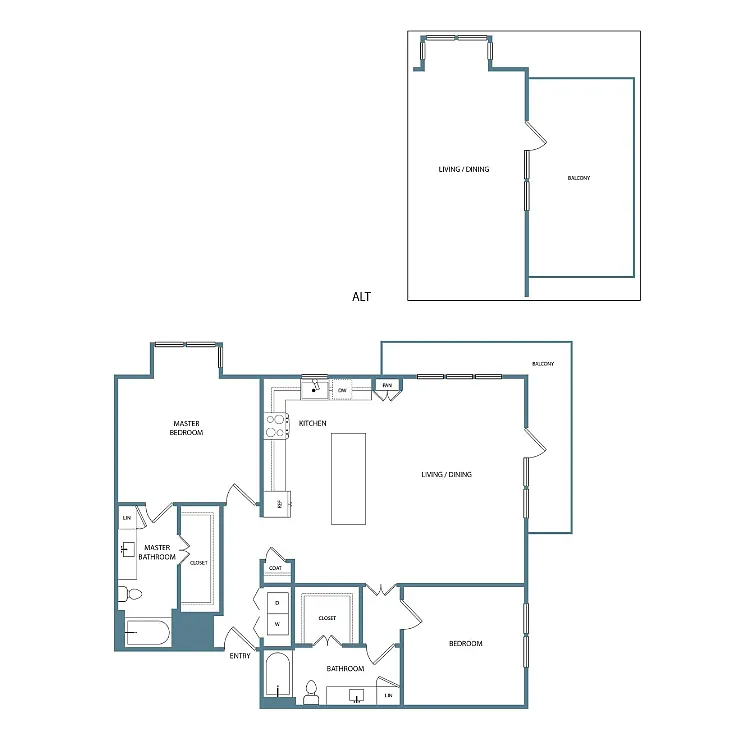 Floor plan Two Bedroom (B5)