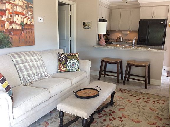 Open to kitchen with granite