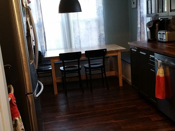 Kitchen into dining area