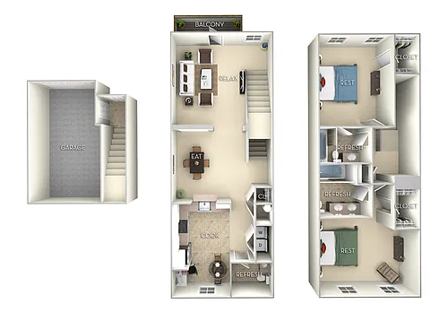 Floor plan Boca Grande Town Home