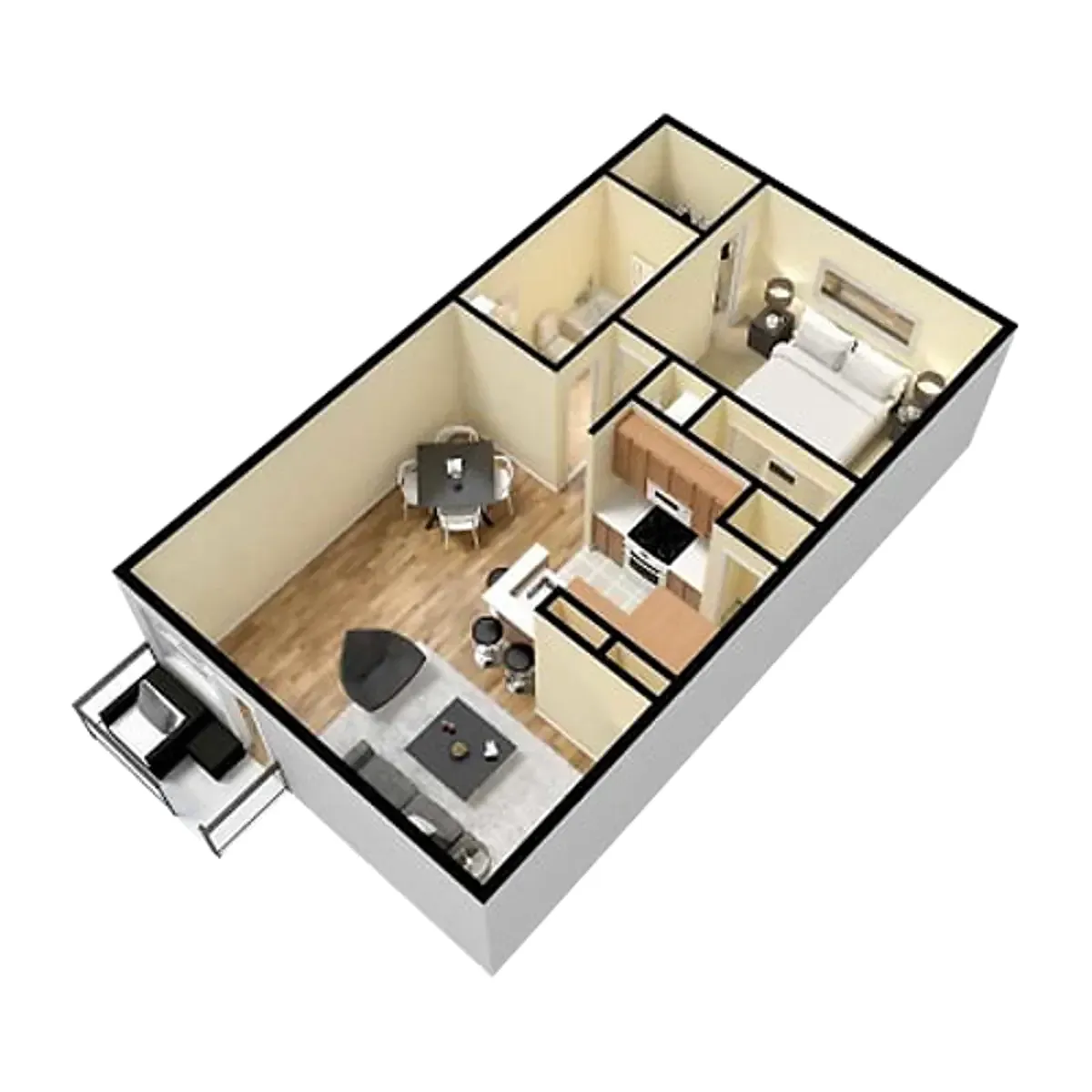 Floor plan 1X1 D