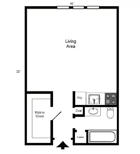Floor plan Studio October 1st