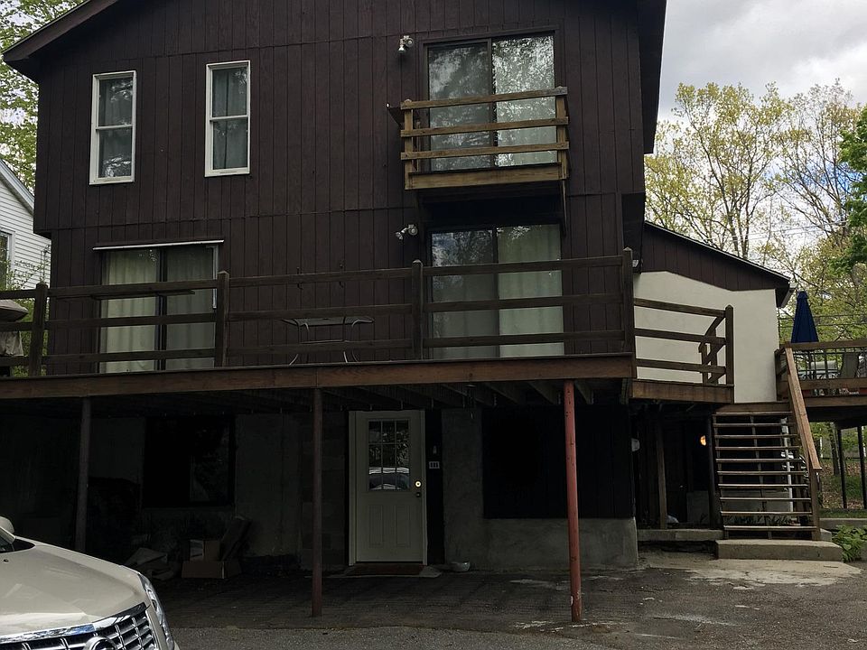 parking lot entrance to lower level apartment