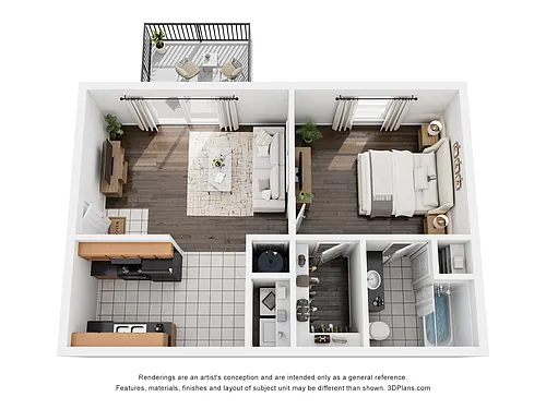 Floor plan 1 Bed - Cambry off 146