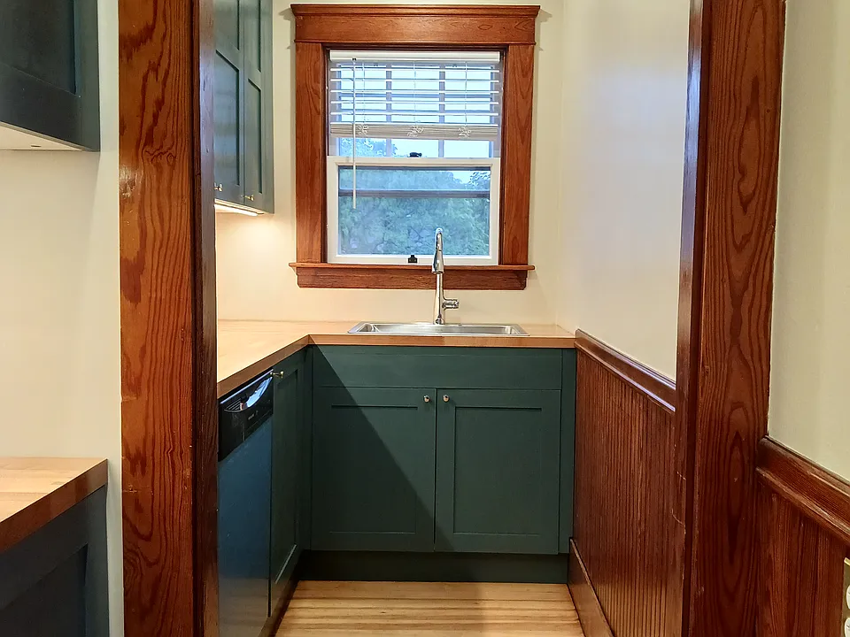Ample cabinet space with soft-close doors and drawers.