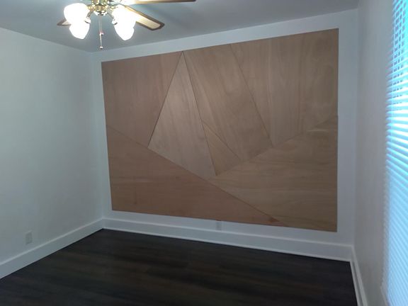 Leave this bedroom/office wall mural natural, or have it artistically painted with different shades or colors.