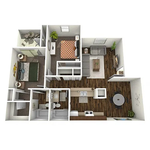 Floor plan 2 Bedroom 2 Bathroom