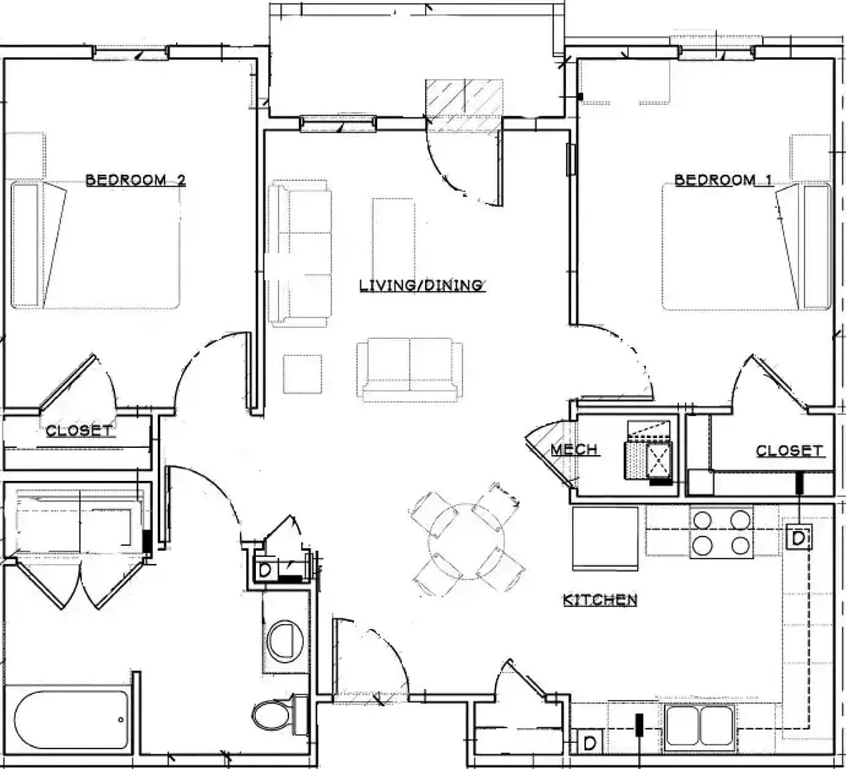Floor plan 2 Bdrm