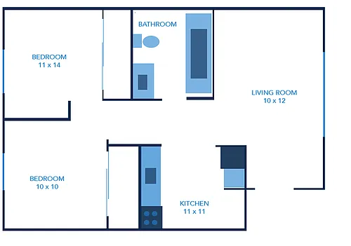 Floor plan 2 Bedroom Townhomes
