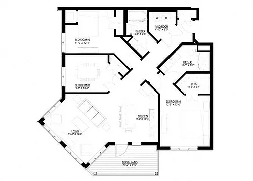 Floor plan Three Bedroom - B