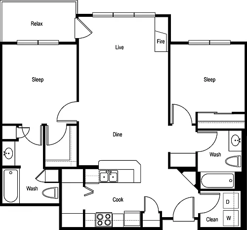Floor plan 2x2 A - Standard