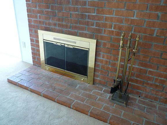 Wood fired fireplace