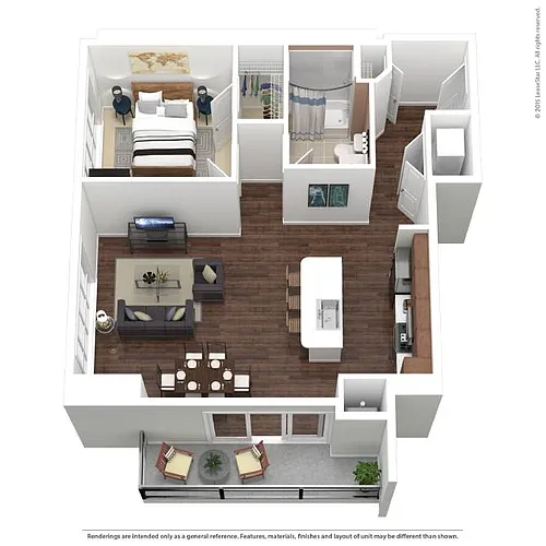 Floor plan BHP-A2 | 1 Bed | 1 Bath