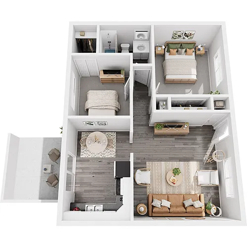 Floor plan 2 Bed 1 Bath A Renovated