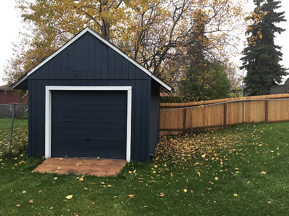 Storage shed wired with elec