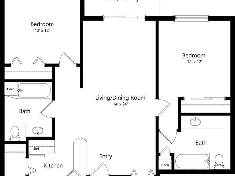 Floor Plan B | Riverwood Apartments | Apartments in Kenosha, WI Floor Plan B | Riverwood Apartments | Apartments in Kenosha, WI