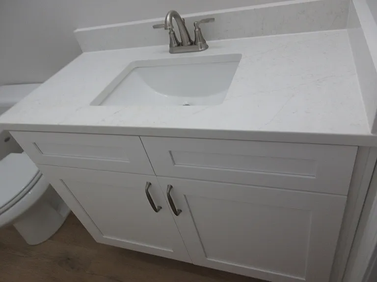 Bathroom #2 gorgeous quartz countertop