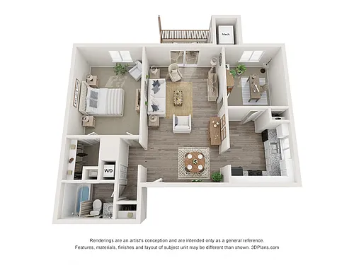 Floor plan Two Bedroom One Bath
