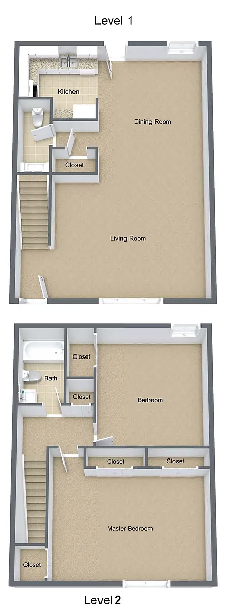 Floor plan Two Bedroom Townhome