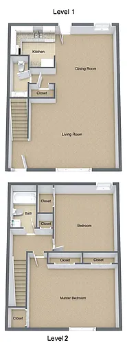Floor plan Two Bedroom Townhome