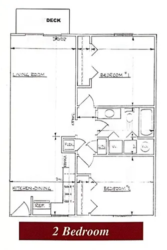 Floor plan 2 bedroom 1 bath