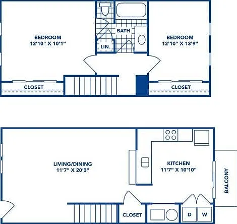 2 Bedroom | 1 Bath | 1075 SF 2 Bedroom | 1 Bath | 1075 SF