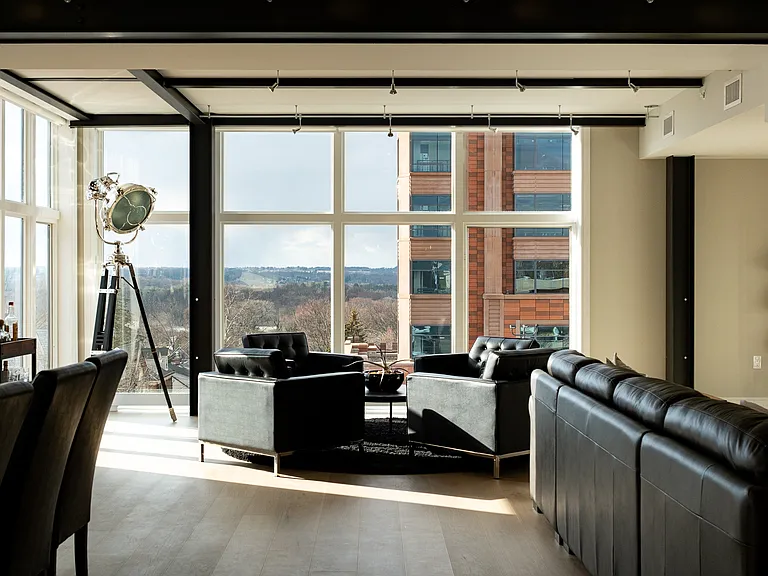 Sitting area w/ floor to ceiling windows