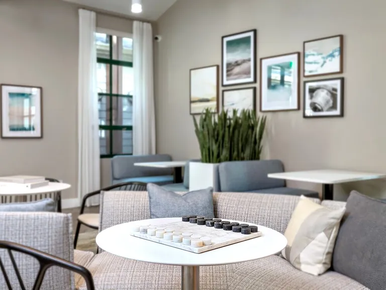 Coworking lounge with board games