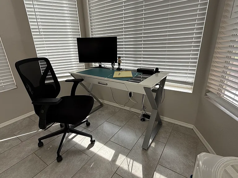Breakfast nook off from kitchen - serves for perfect work from home space or breakfast nook.